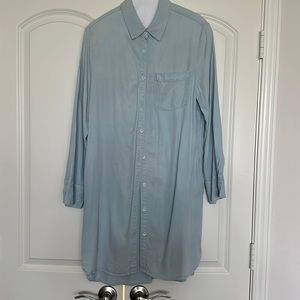 Chambray long sleeve dress